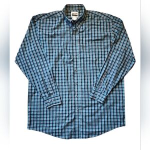 Wrangler Riata 2XL Tall Plaid Button Down Western Cowboy Shirt